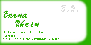 barna uhrin business card